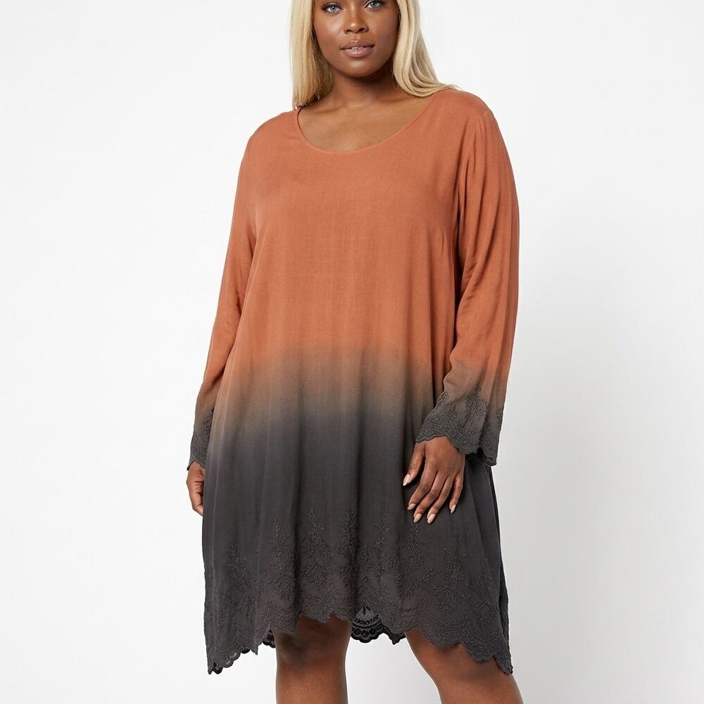 Parsley & Sage Multicolor Short Colorblock Lightweight Dress Women Plus Size 3X